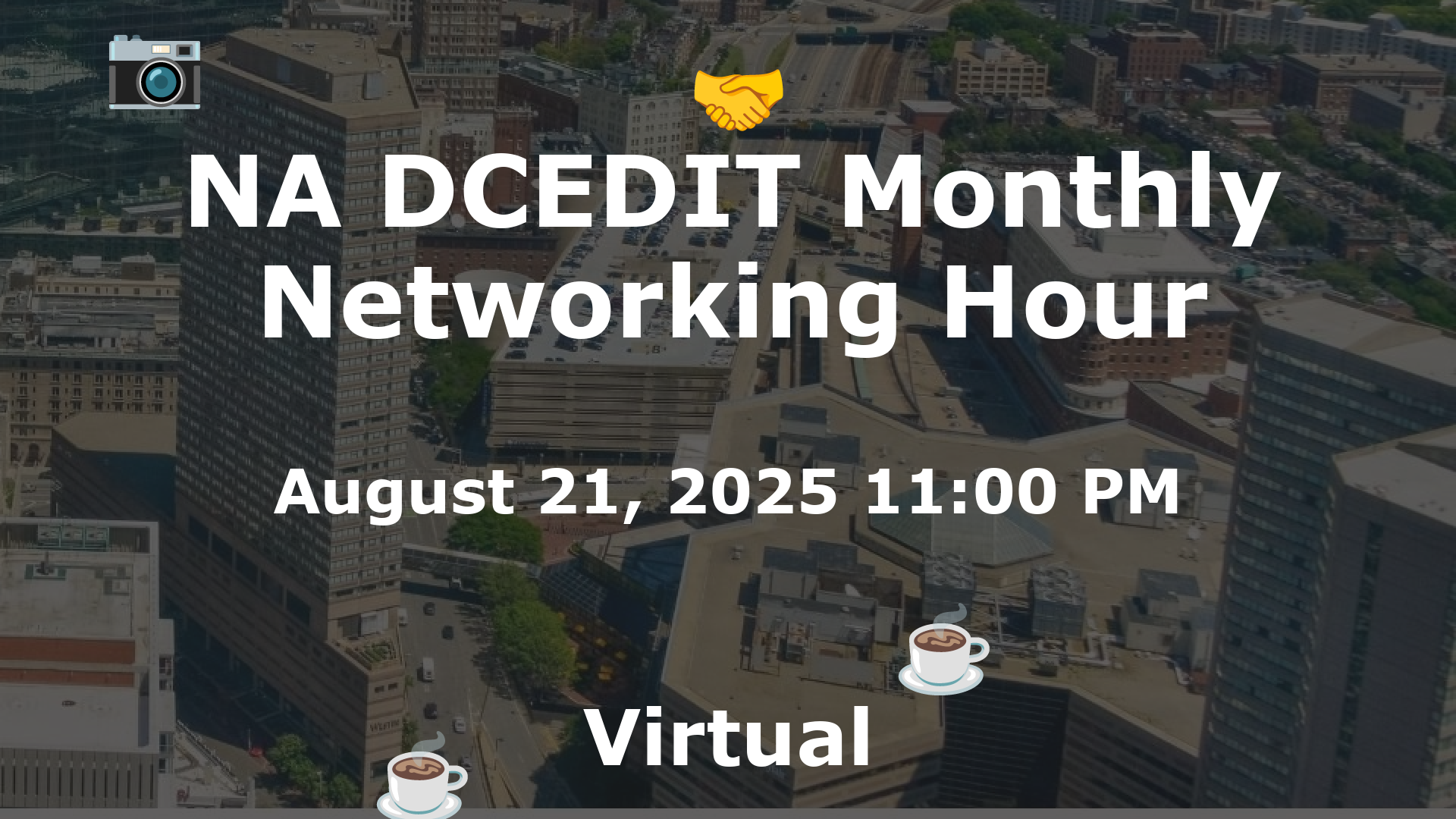 NA DCEDIT Monthly Networking Hour event image